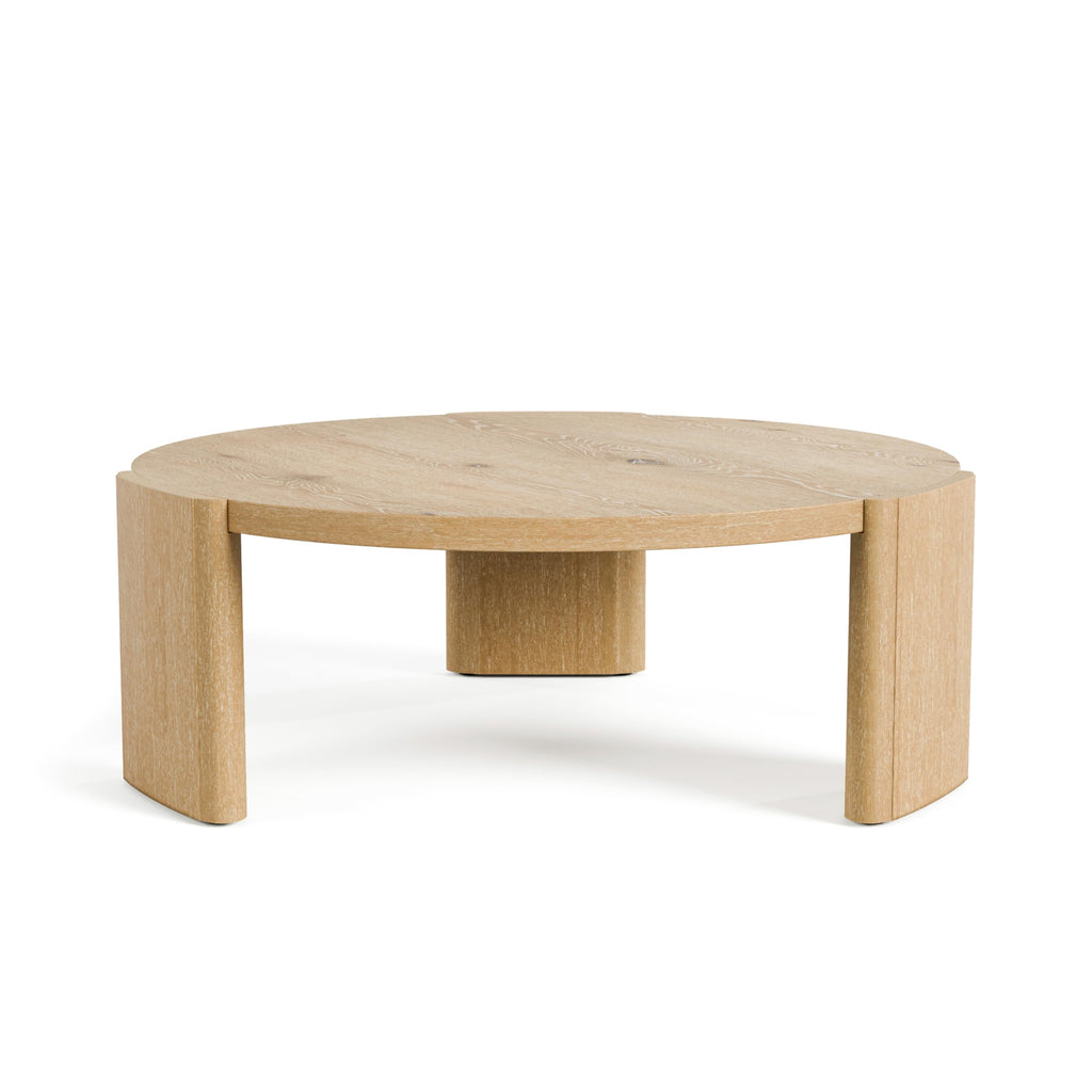 42” Round Oak Finish Wood Coffee Table P485430