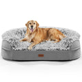 Fluffy Orthopedic Dog Bed with Washable Plush Cover, Grey I851
