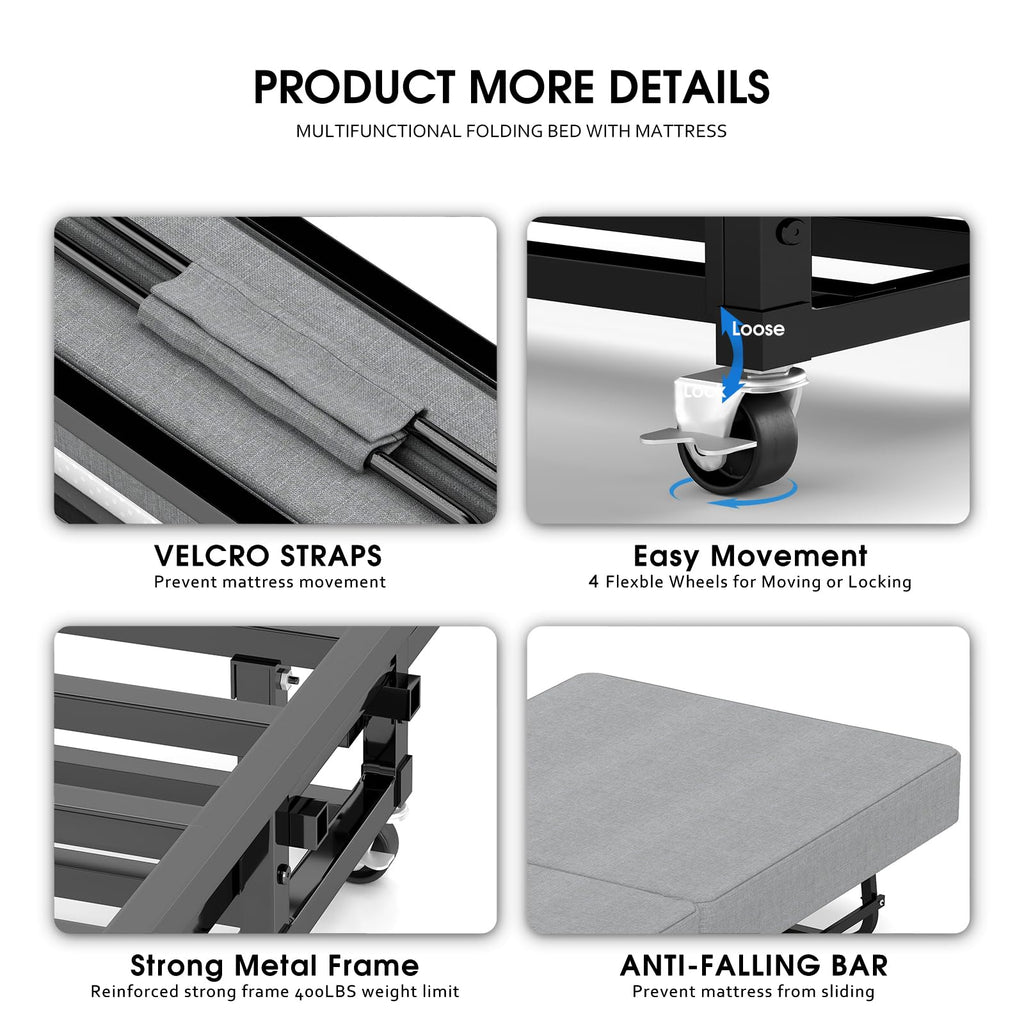 Folding Bed with Mattress J62216