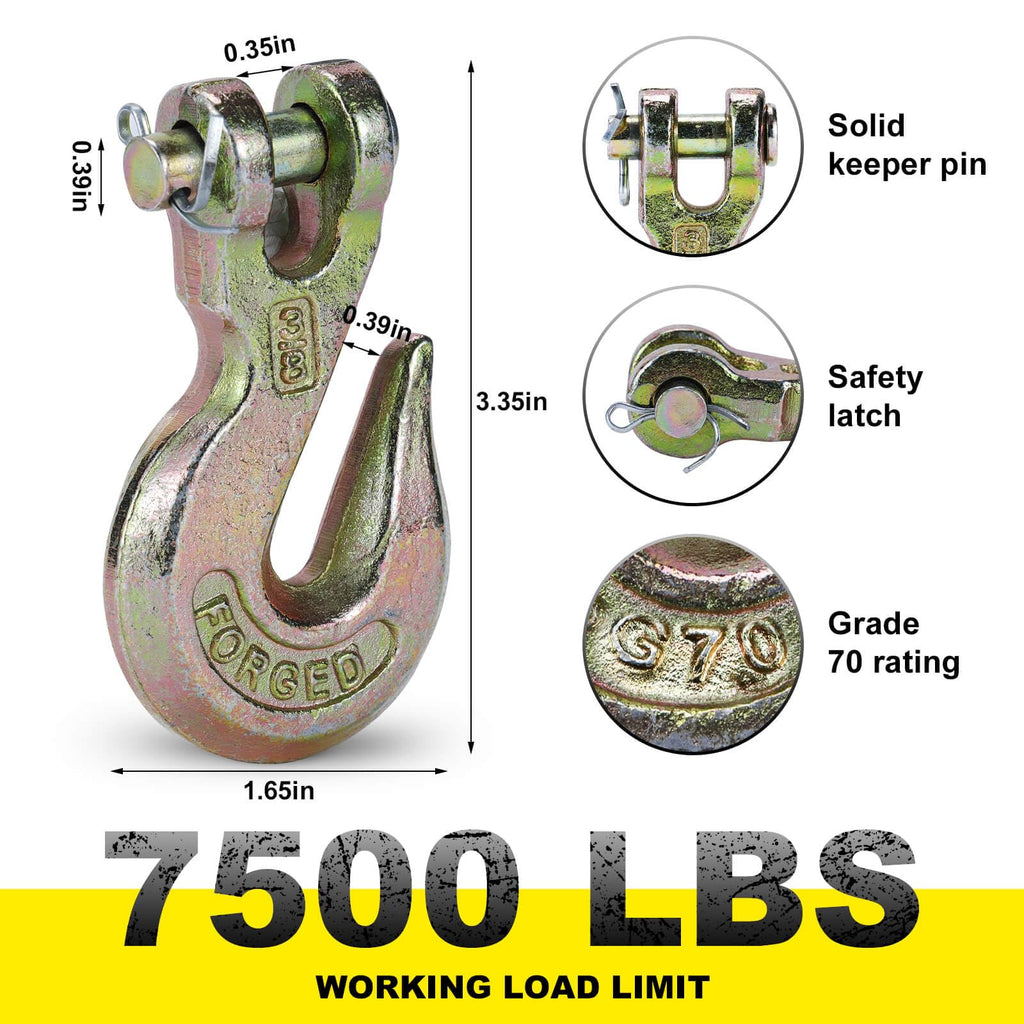 3/8 Heavy Duty Clevis Grab Hook 4 Pack Y433