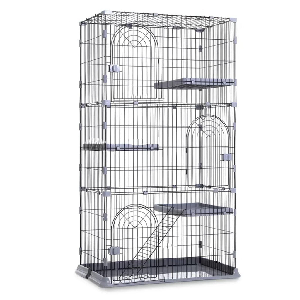 3/4-Tier Wire Cat Cage Playpen Kennel with Hammock L763