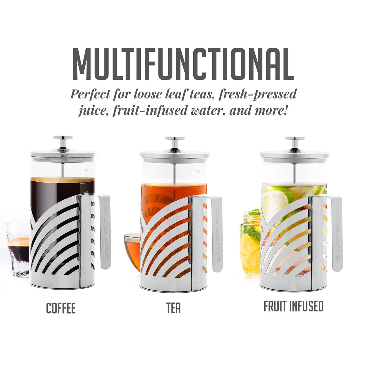 French Press Coffee Maker 34oz with 4 Filters X19989