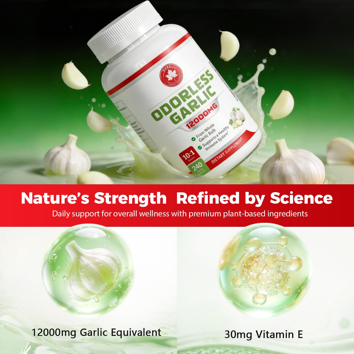 Odorless Aged Garlic Extract 12,000 mg 240 Veg Caps P925