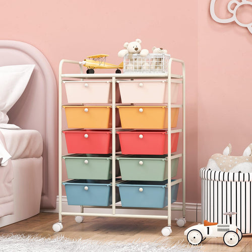 10 Drawers Rolling Storage Cart C923