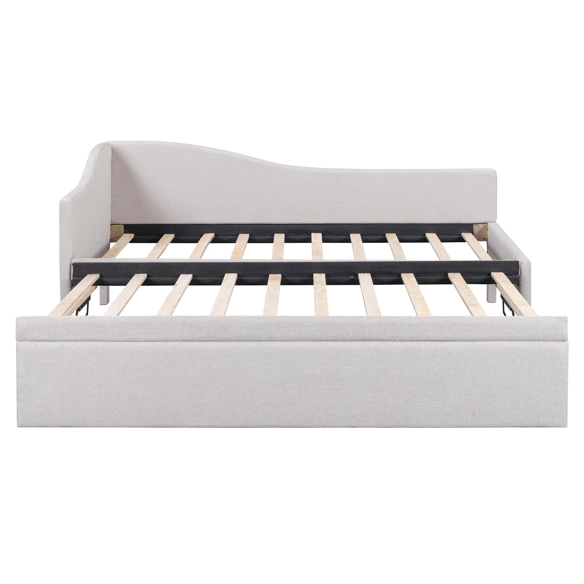 Twin Size Upholstered Linen Daybed with Pop up Trundle I6709