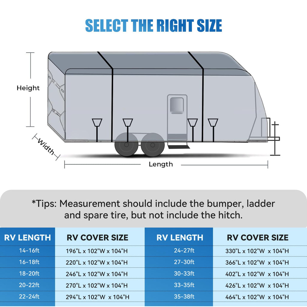 14-16 ft 8 Layers Heavy Duty RV Cover D18239