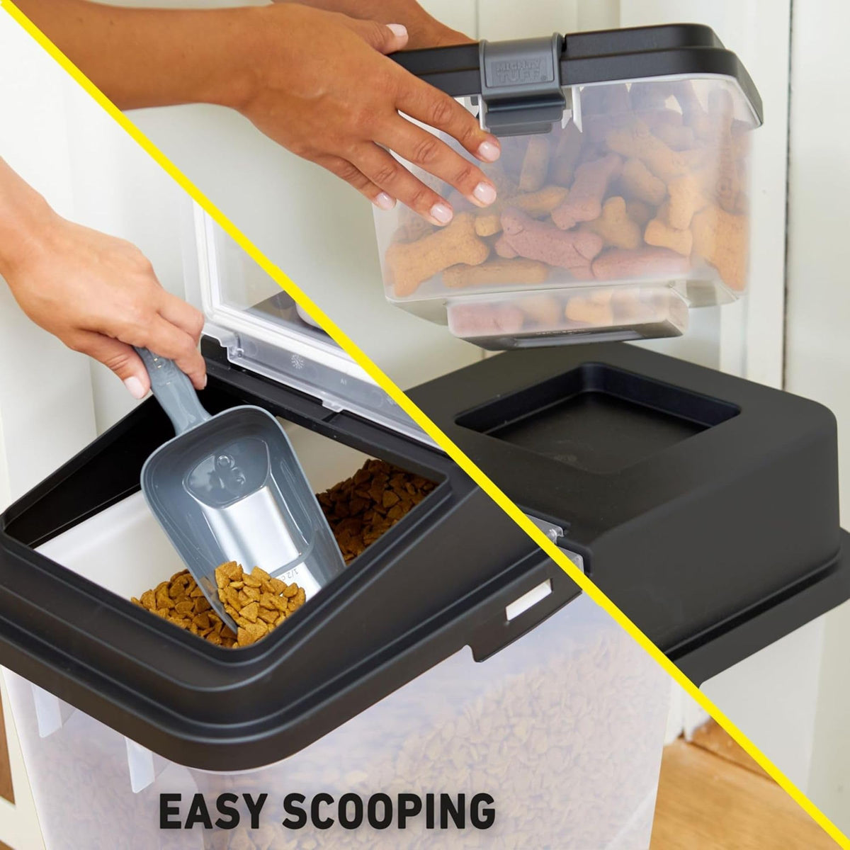 Airtight Dog Food Storage Container with Treat Container and Scoop X47492