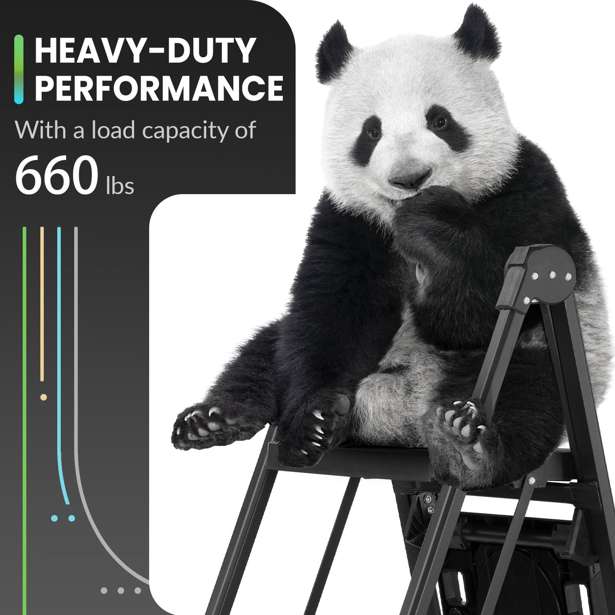 3 Step Steel Stool with Handrail & Tool Tray E185988