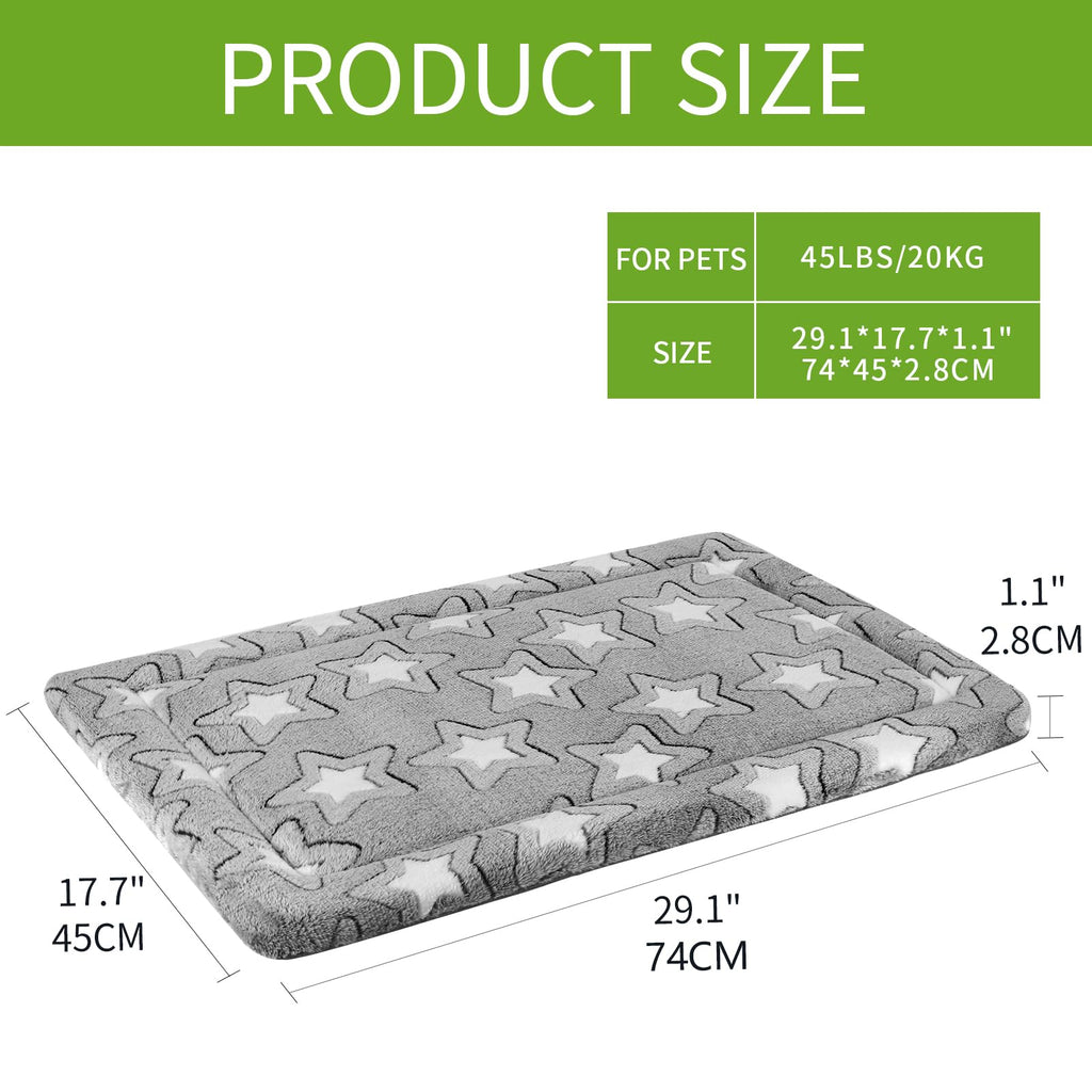 30"x20" Star Pattern Grey Dog Crate Pad N13565