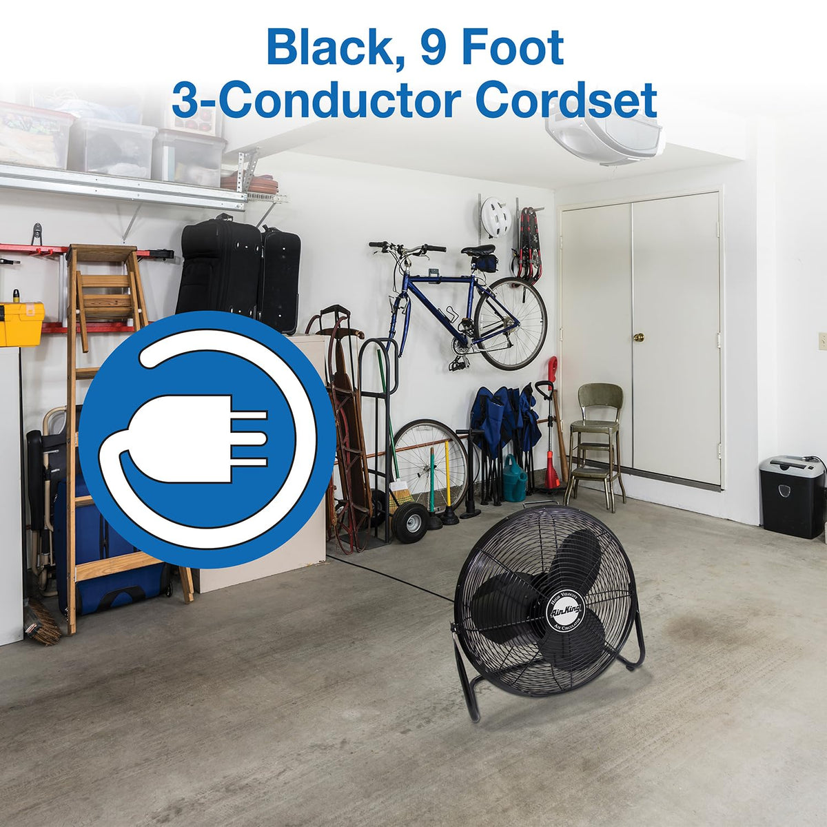 20-Inch High Velocity Pivoting Floor Fan, Black G526405