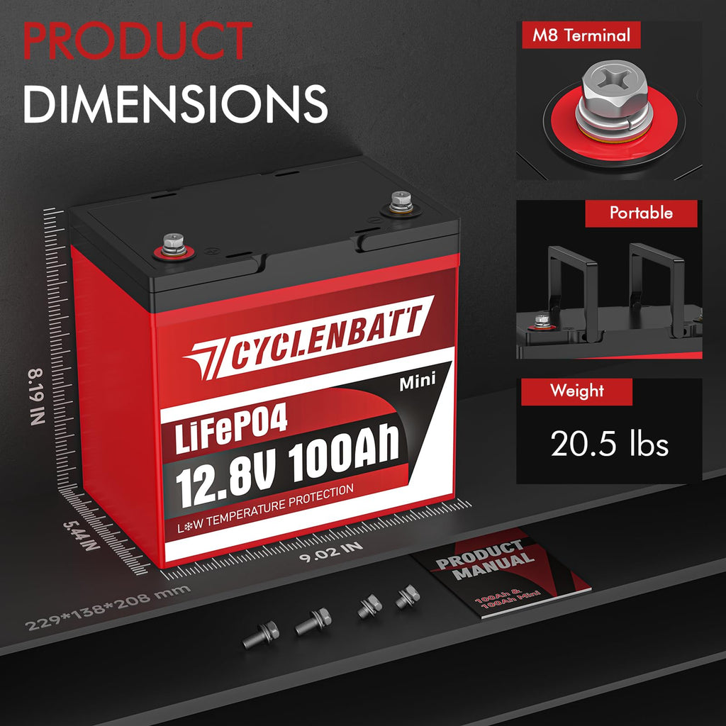 12V 100Ah Mini LiFePO4 Lithium Battery D2820