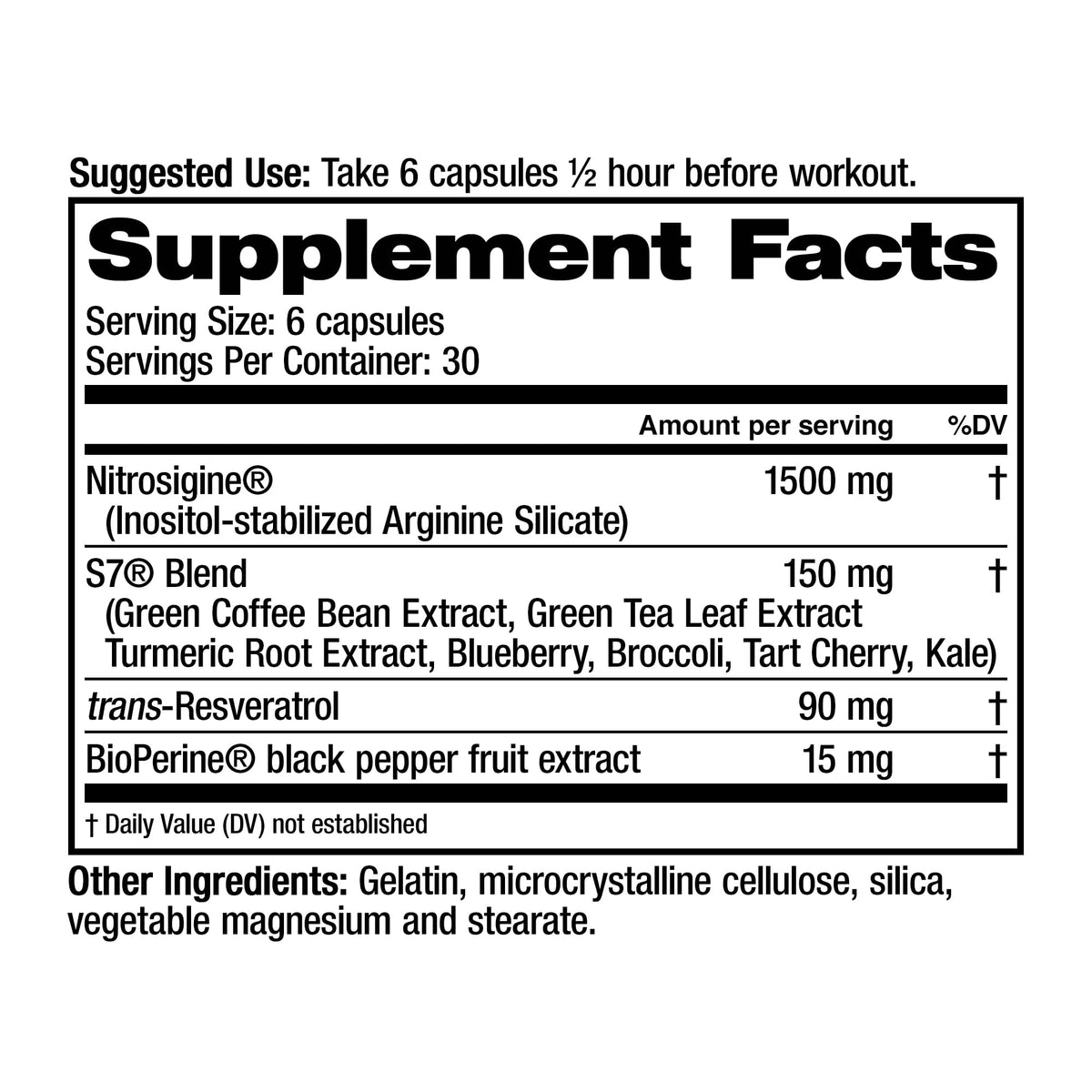 Nitric Oxide Supplements (1-Pack) M4034