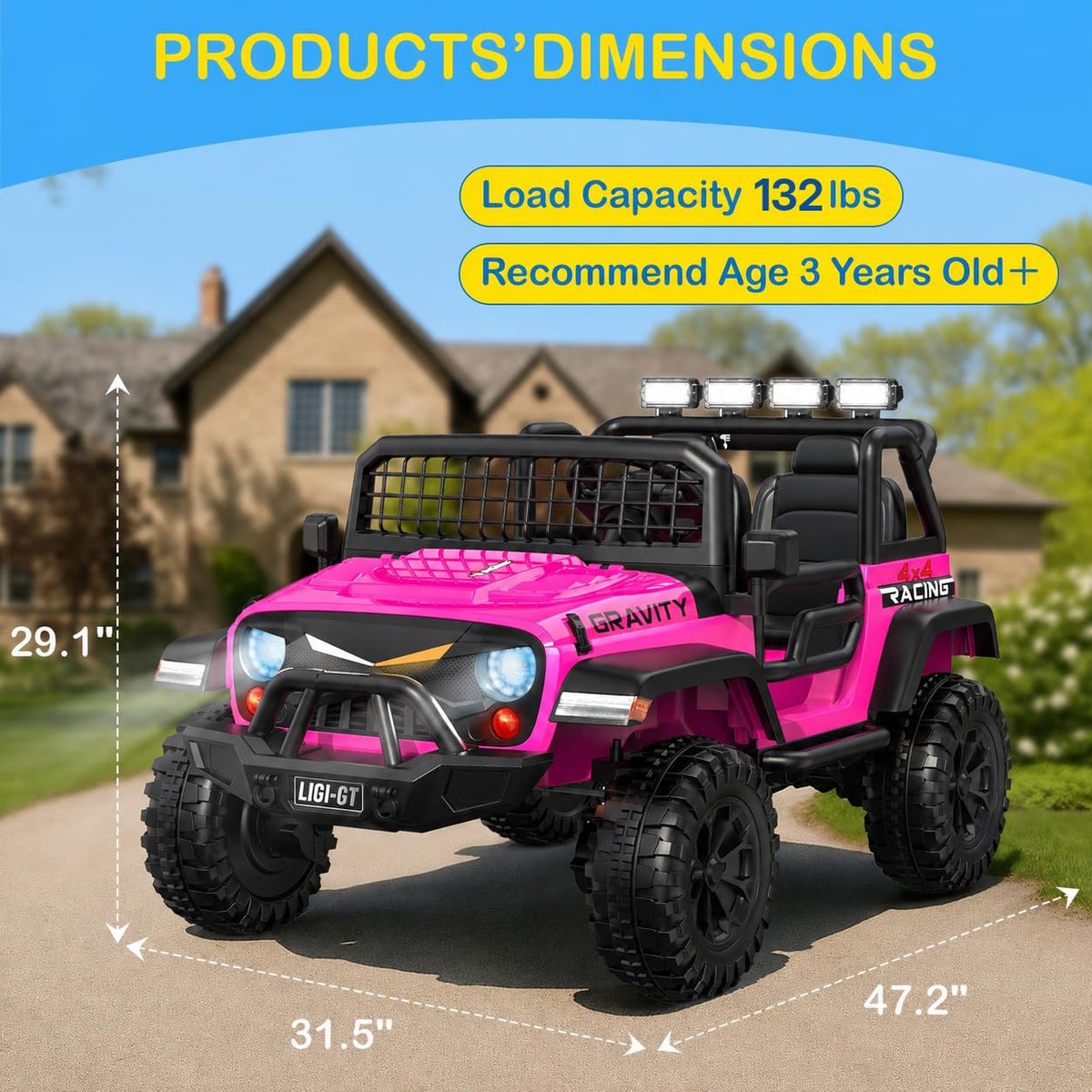 24V 2 Seater 4WD Ride On Car D975