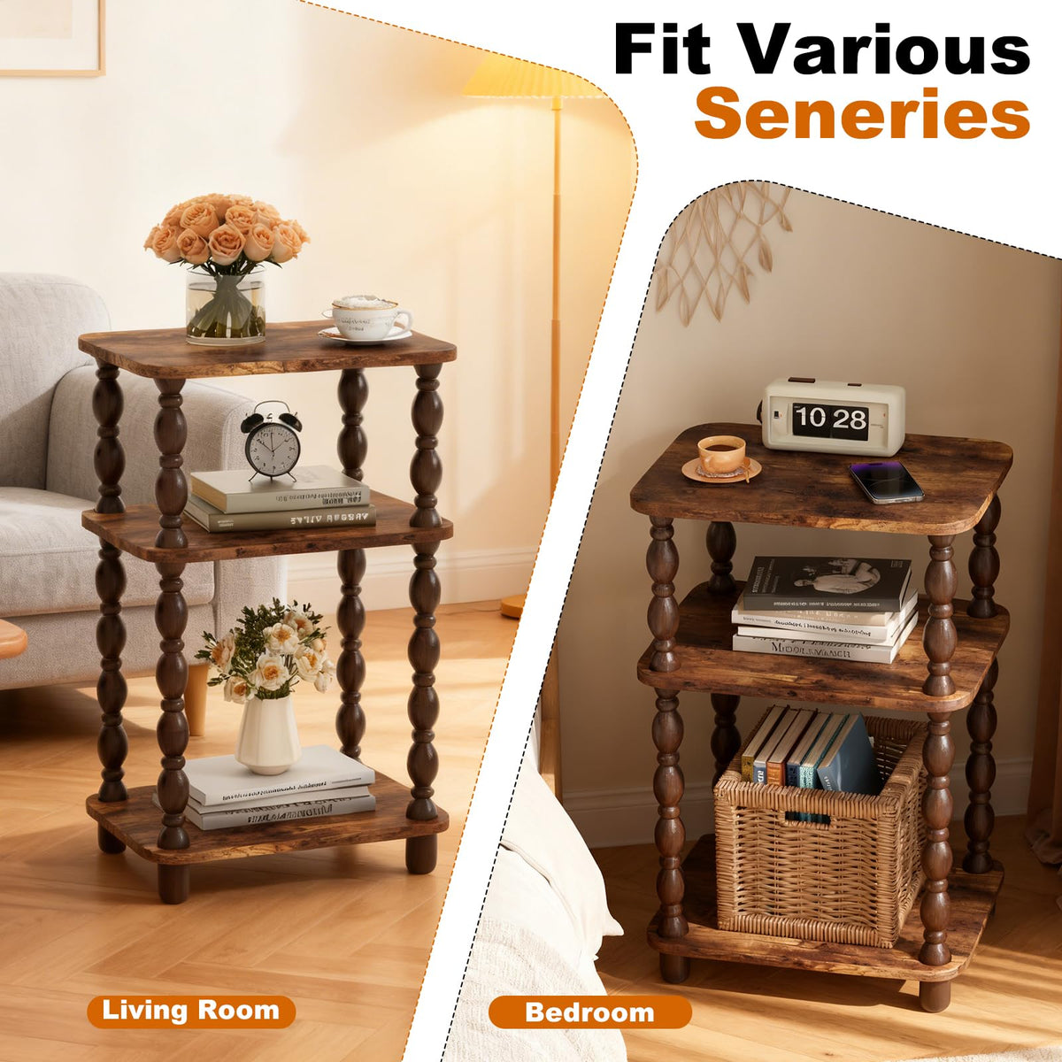 3-Tier Narrow End Table W8452