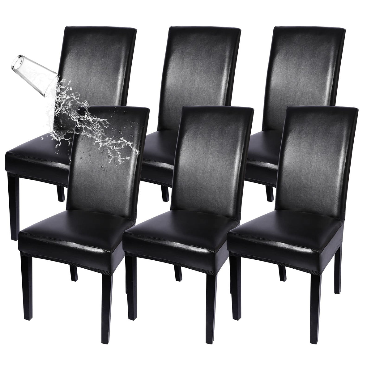 Waterproof PU Leather Dining Chair Covers Set of 6 Z3976