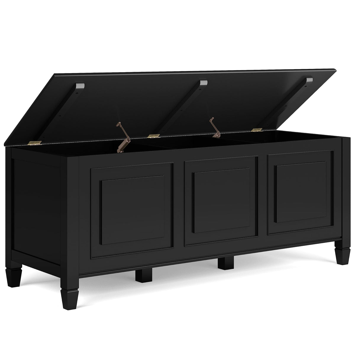 Black Solid Wood Trunk Bench A947649