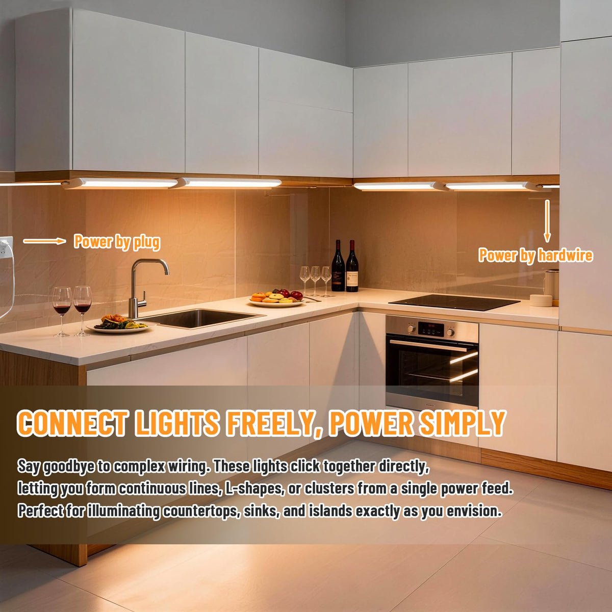 24" 4Pack Swivel Under Cabinet Lighting T681