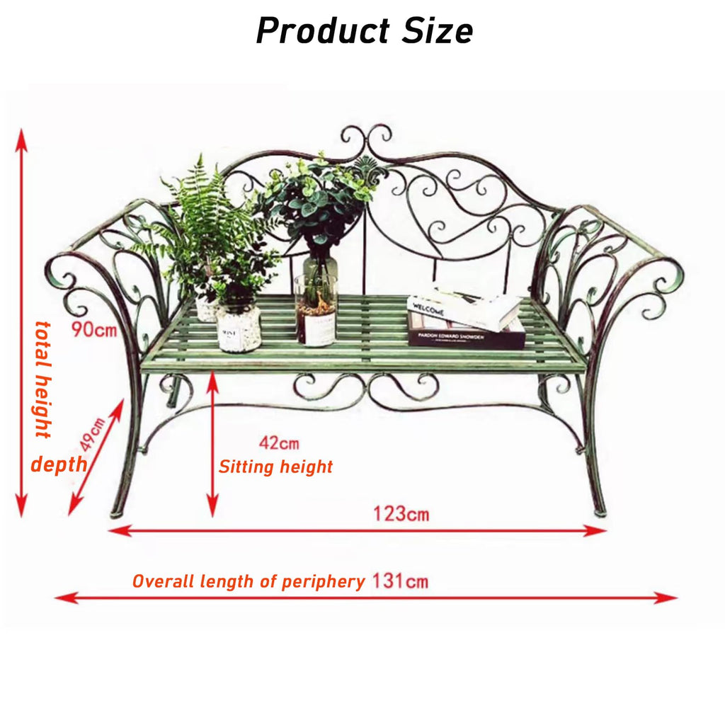 2-Seat Outdoor Metal Bench A164