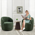 Green Chenille Swivel Barrel Chair V9717