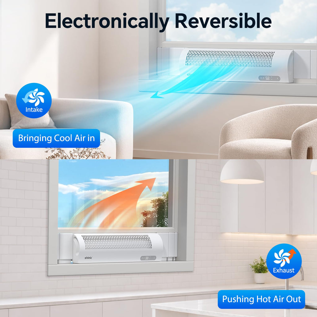 White Reversible Airflow Window Fan with Remote W7966