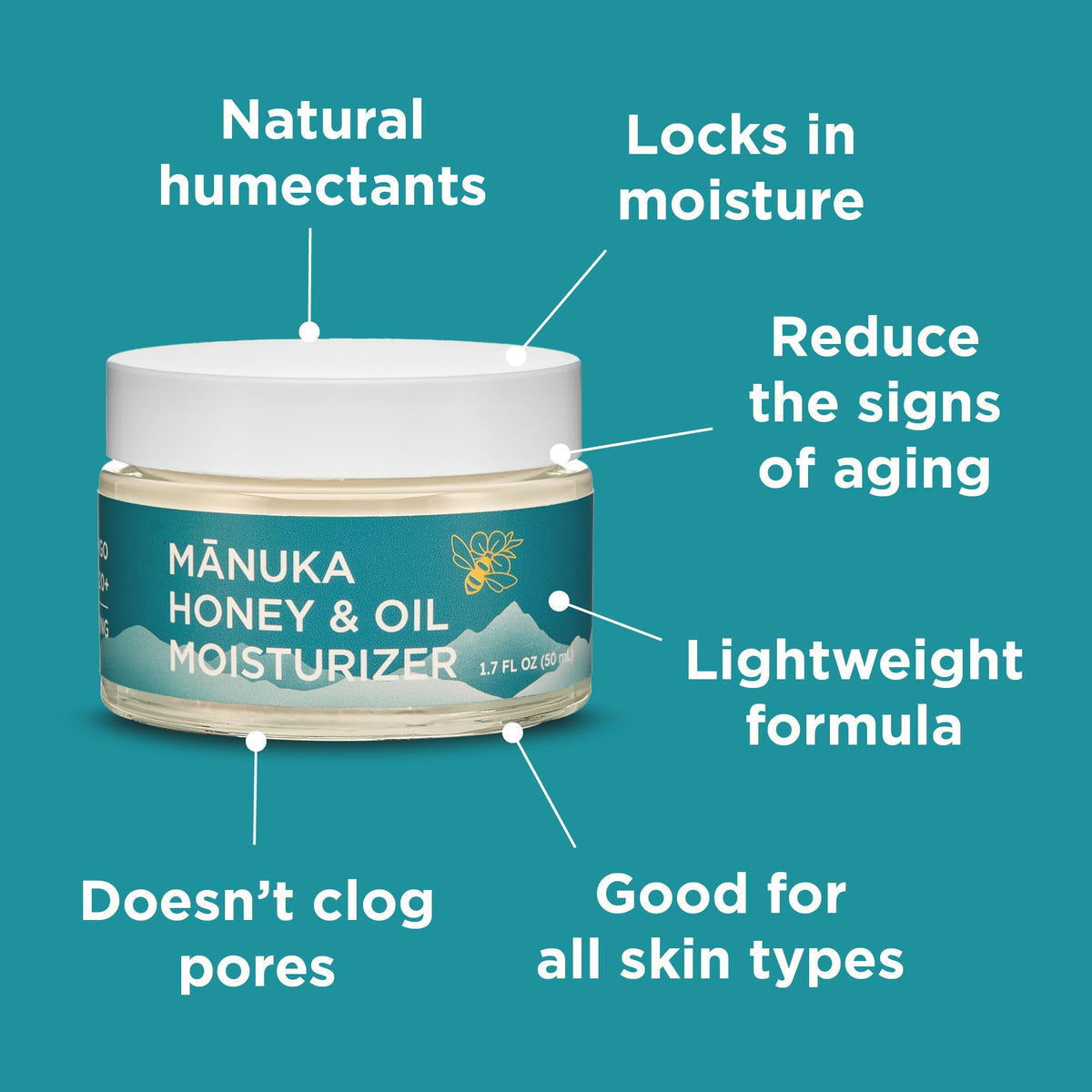Manuka Honey Moisturizing Face Cream and Face Oil Bundle 1.7 oz I79989