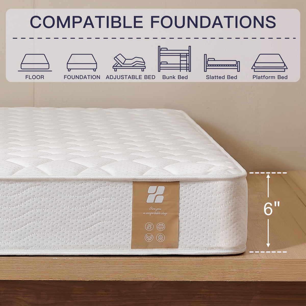 6 Inch Twin Mattress with Bonnell Spring U459