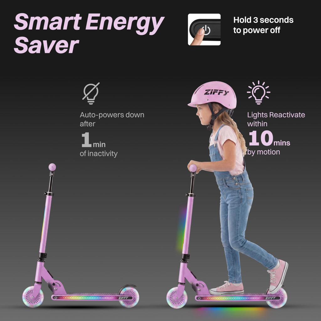 Light Up 2 Wheel Foldable Kids Kick Scooter with Adjustable Height Y29752
