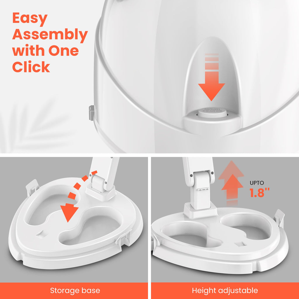 Portable Height Adjustable Hooded Hair Dryer White J4970