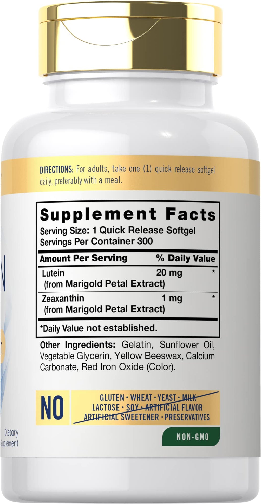 Lutein and Zeaxanthin 20mg 300 Softgels L284