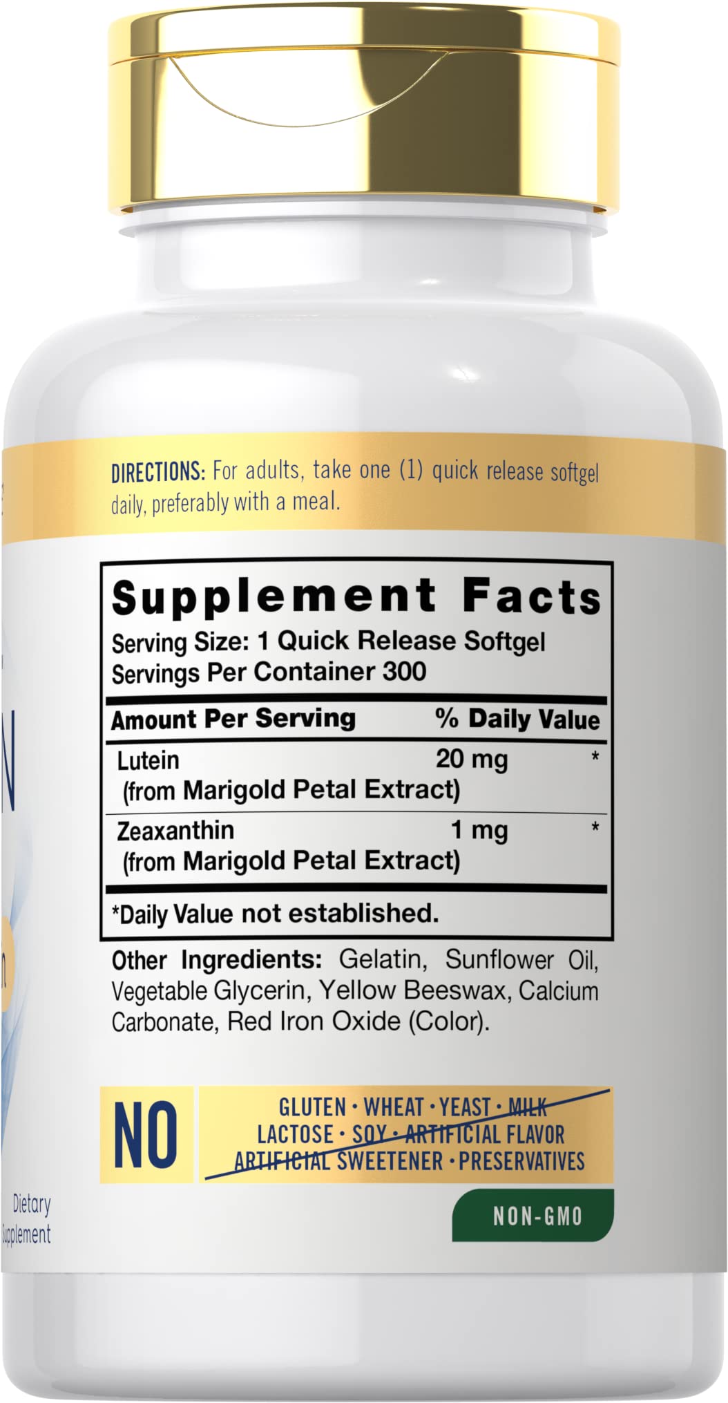 Lutein and Zeaxanthin 20mg 300 Softgels L284