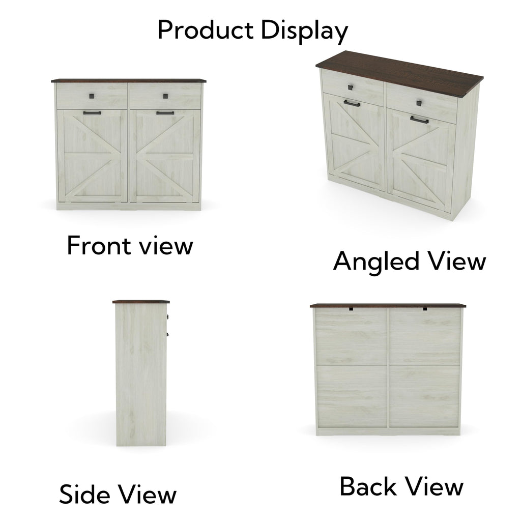 20 Gallon Double Tilt Out Kitchen Trash Can with Hideaway Drawer E540