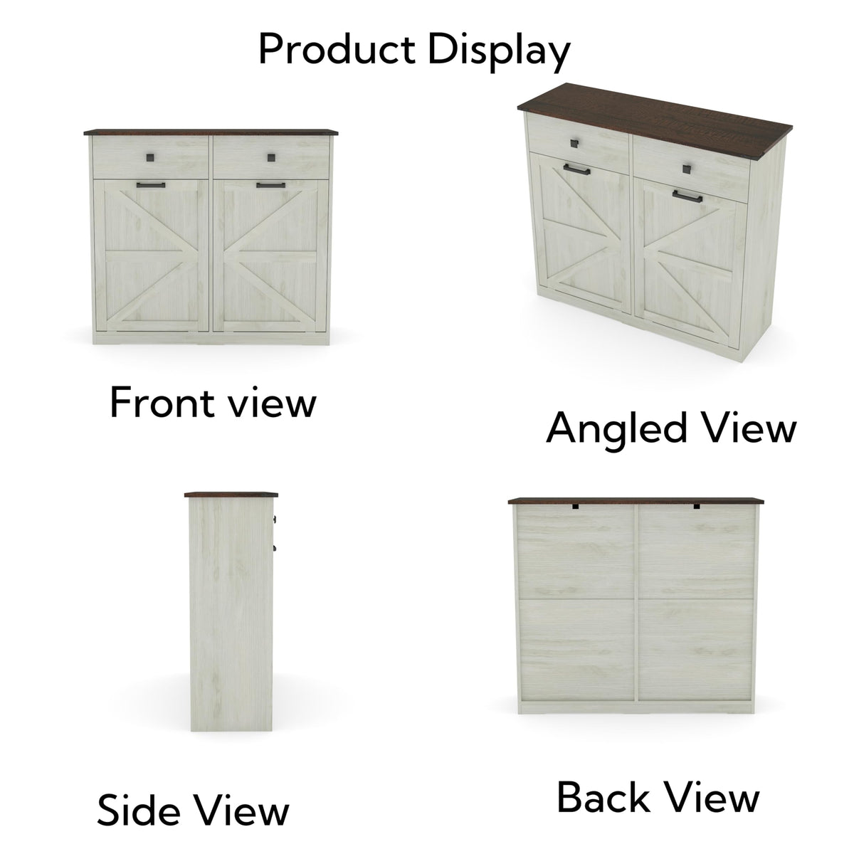 20 Gallon Double Tilt Out Kitchen Trash Can with Hideaway Drawer E540
