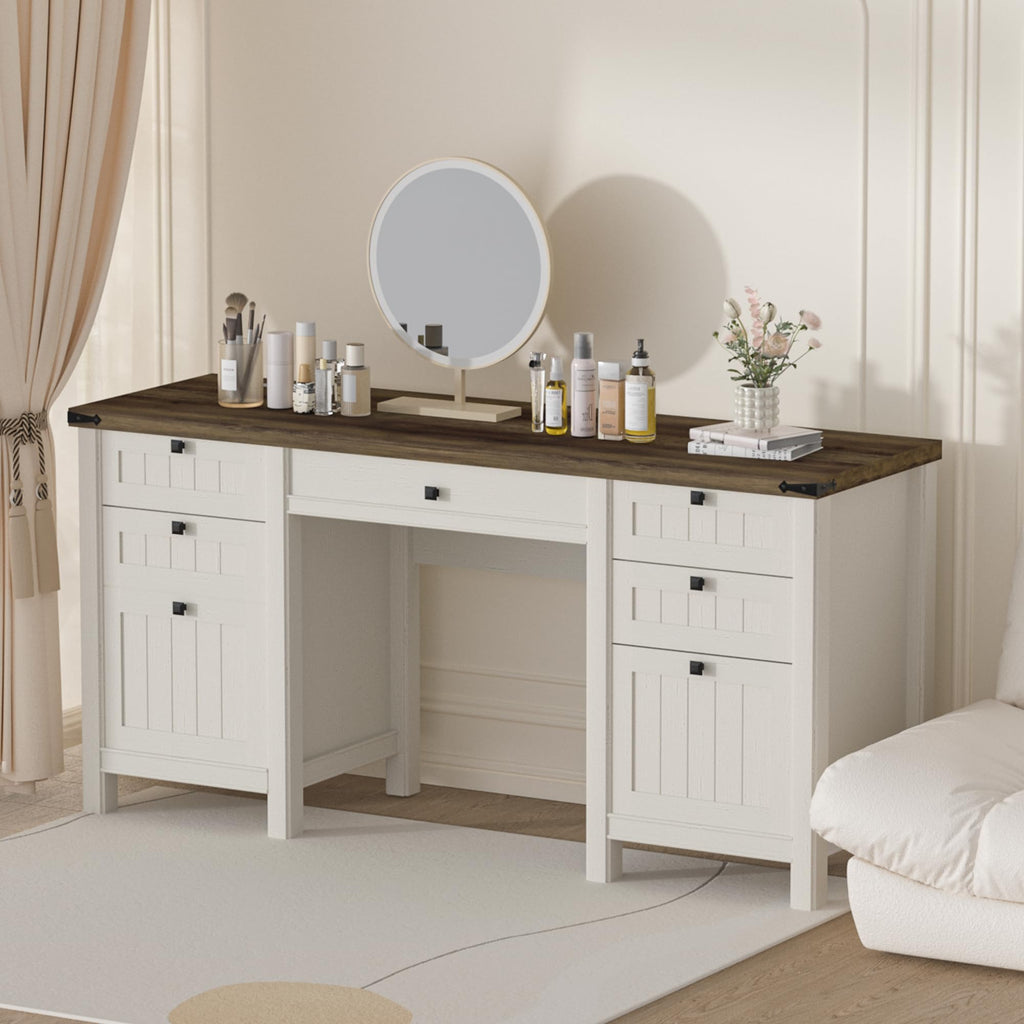 62" Executive Desk with File Drawer & Cabinet L165