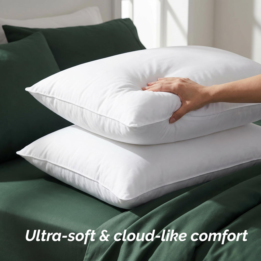 King Size Cotton Bed Pillows Set of 2 B778600