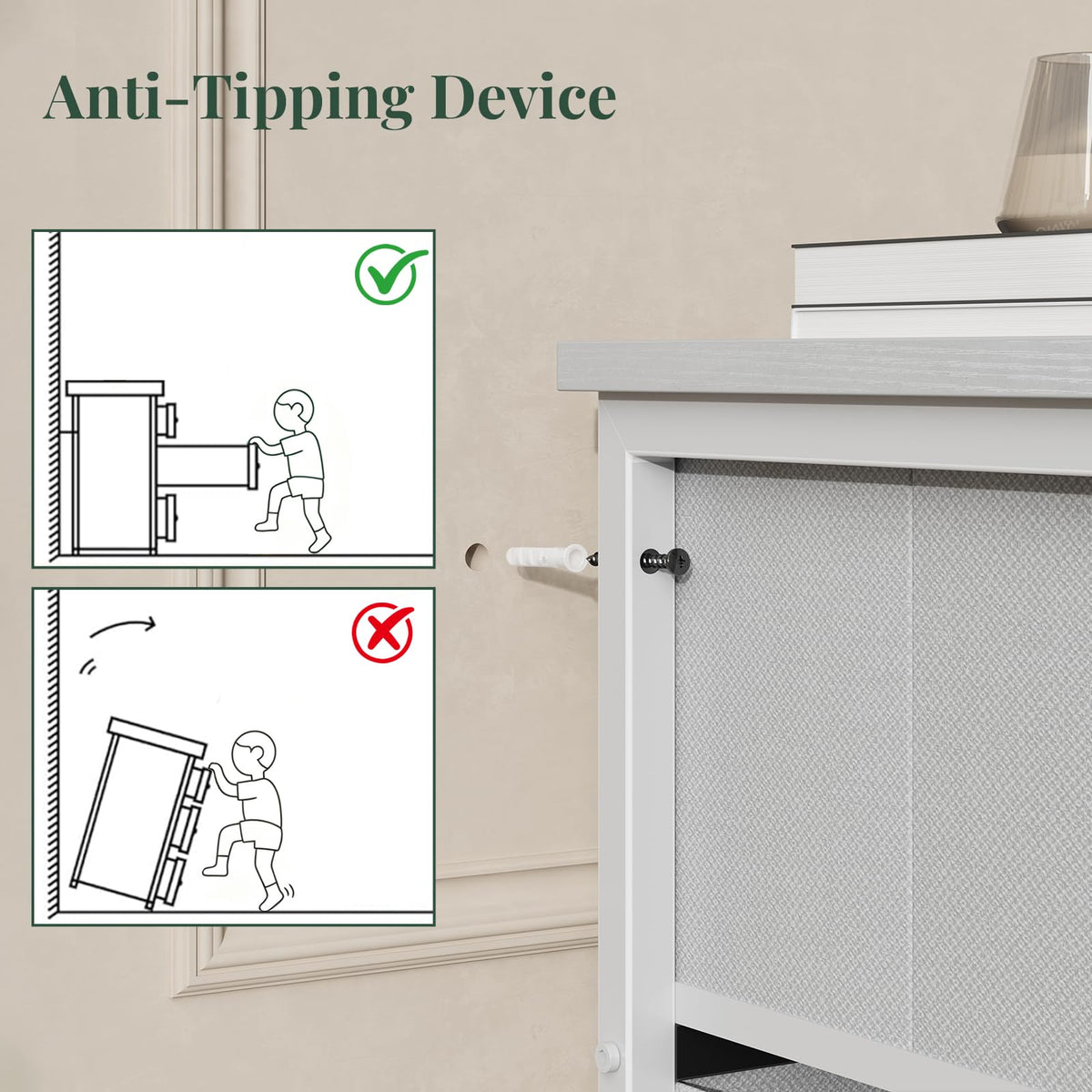 Fabric 7 Drawer Dresser E4638