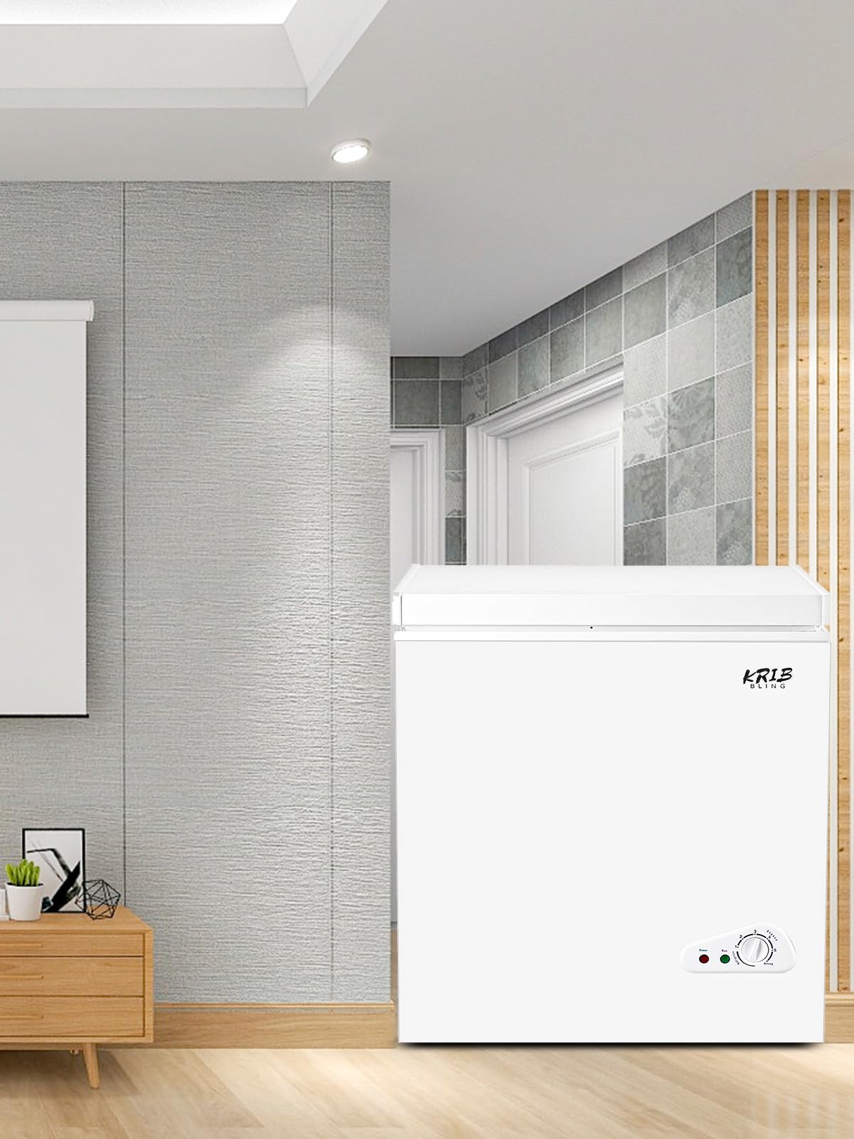 Compact Chest Freezer with Removable Storage Basket, 5.0 cu.ft, White P460318