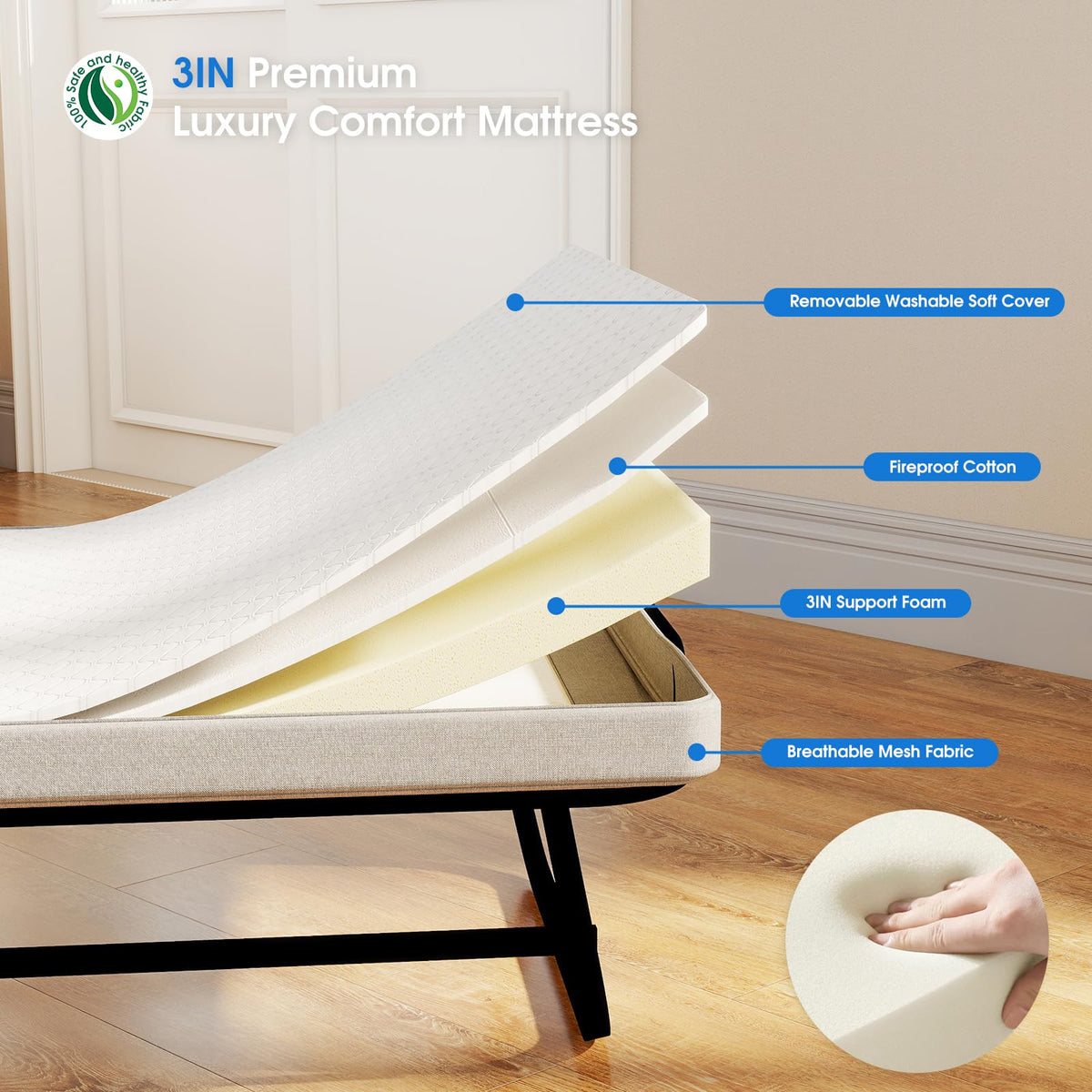 Folding Bed with Mattress J62216