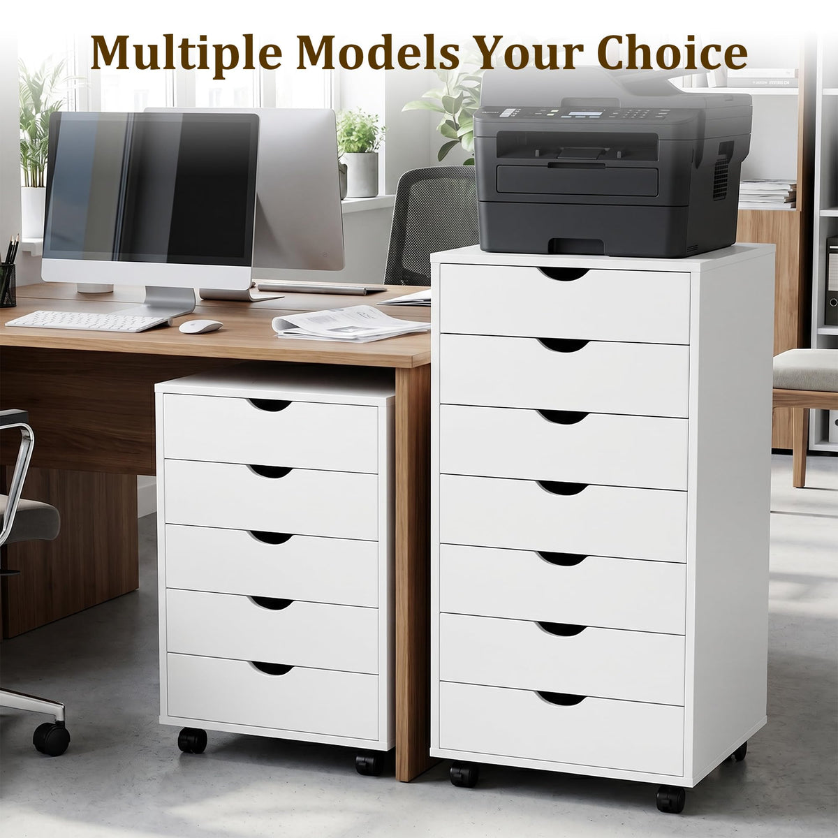 White 5 Drawer Rolling Storage Cabinet X99608