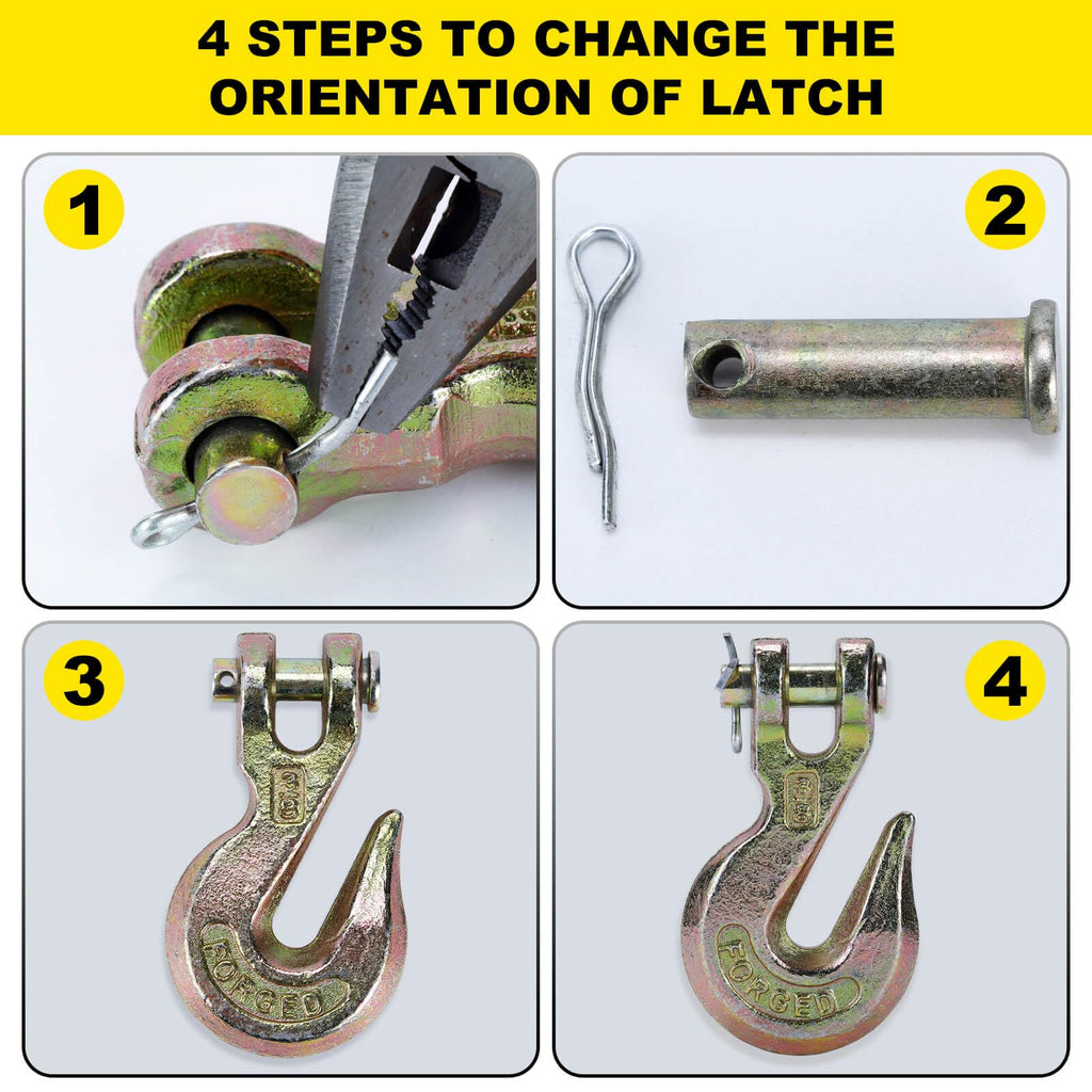3/8 Heavy Duty Clevis Grab Hook 4 Pack Y433