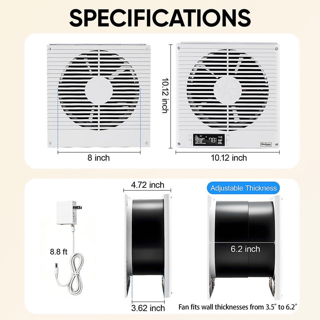 8" Room to Room Air Transfer Fan with Remote Y124682