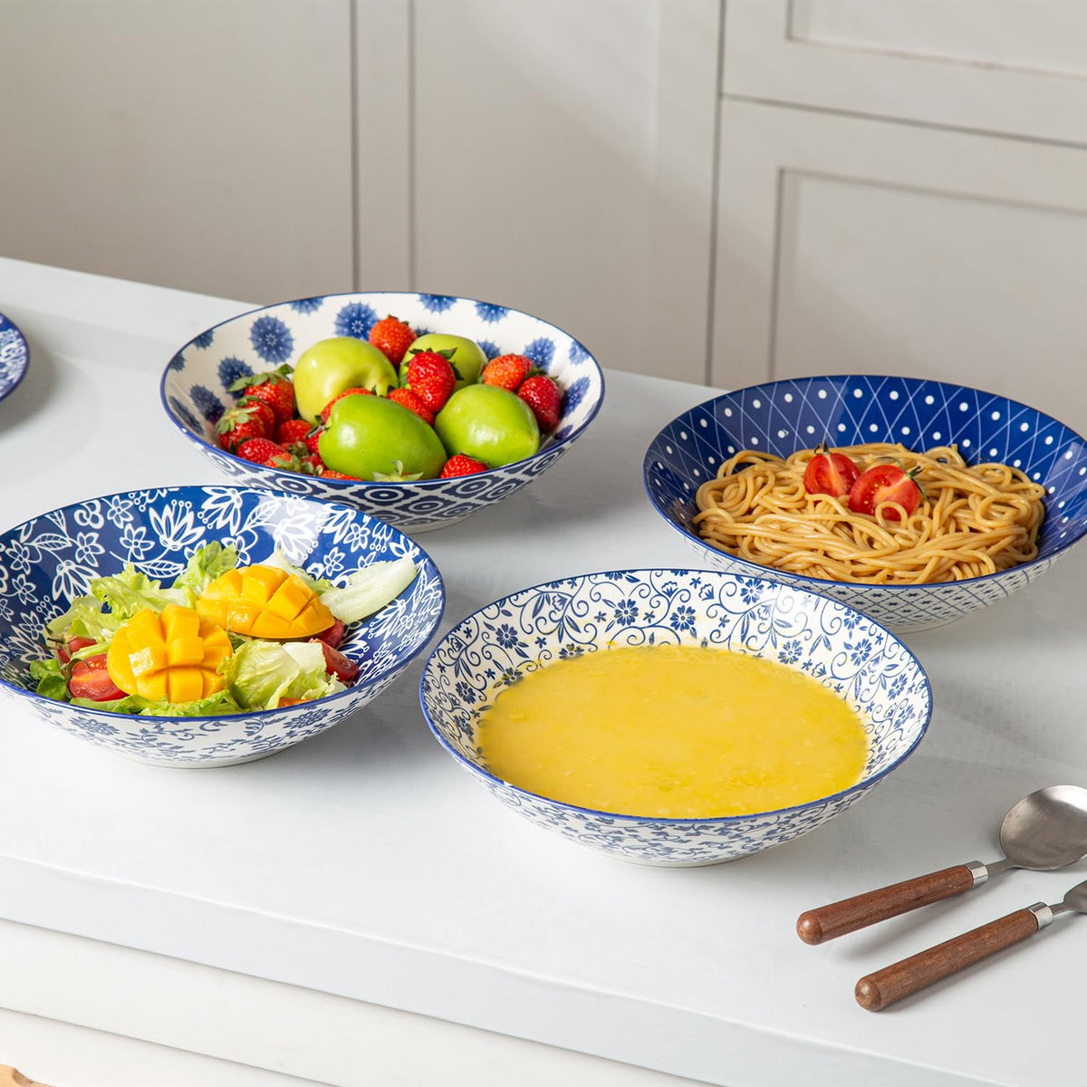 40 Oz Ceramic Pasta Bowls Set of 4 C732253