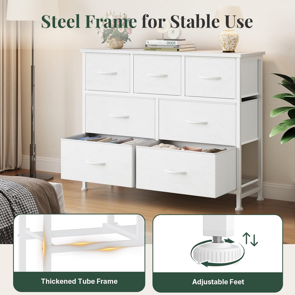 Fabric 7 Drawer Dresser E4638