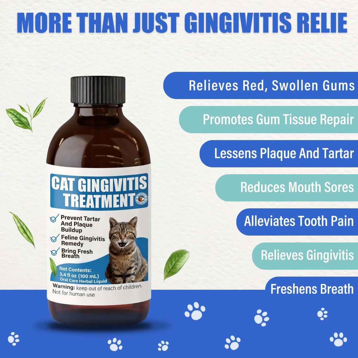 Cat Gingivitis Treatment Liquid 100ml Dental Care E7306