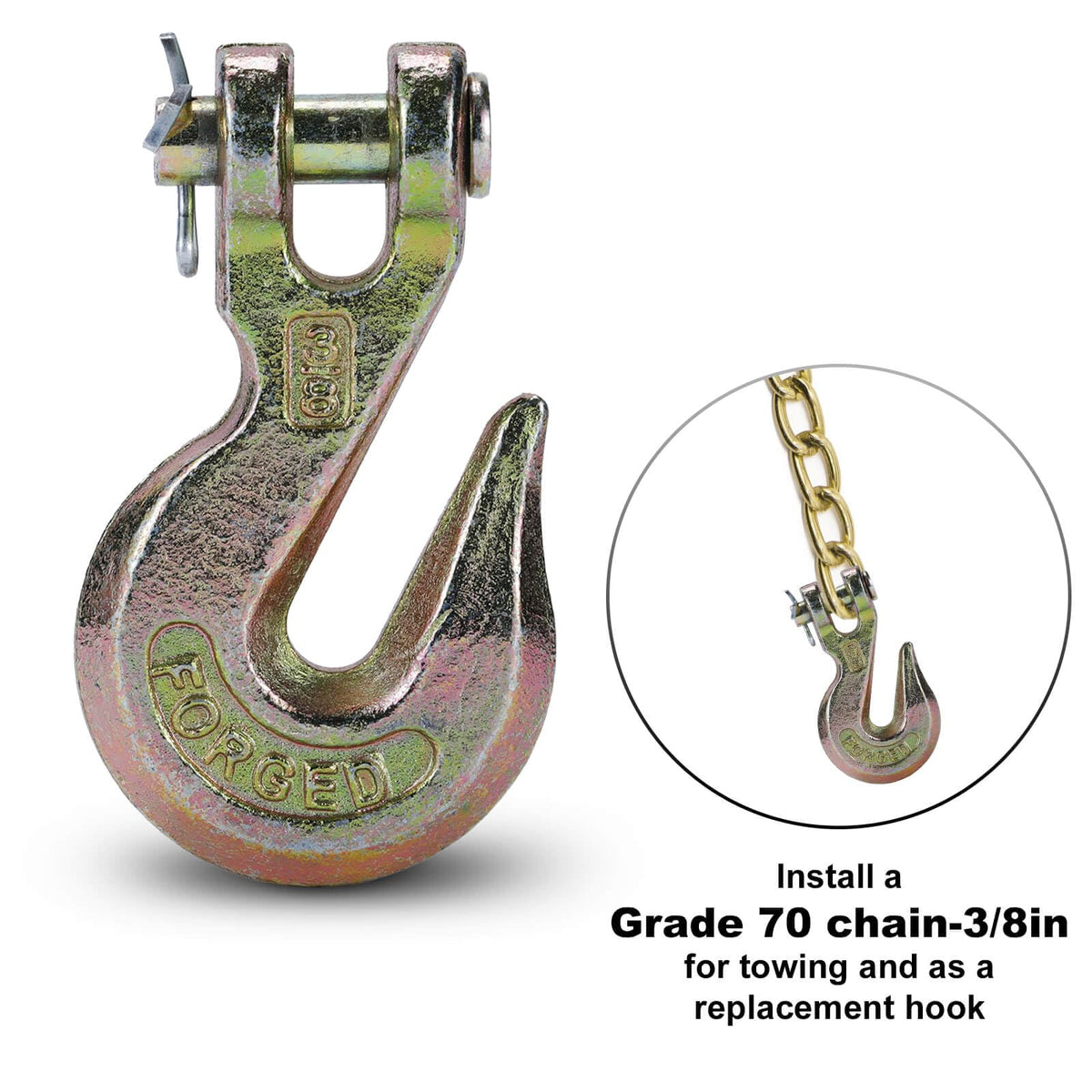 3/8 Heavy Duty Clevis Grab Hook 4 Pack Y433