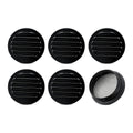 Black 2 Inches Round Aluminum Louver with Insect Screen L26707