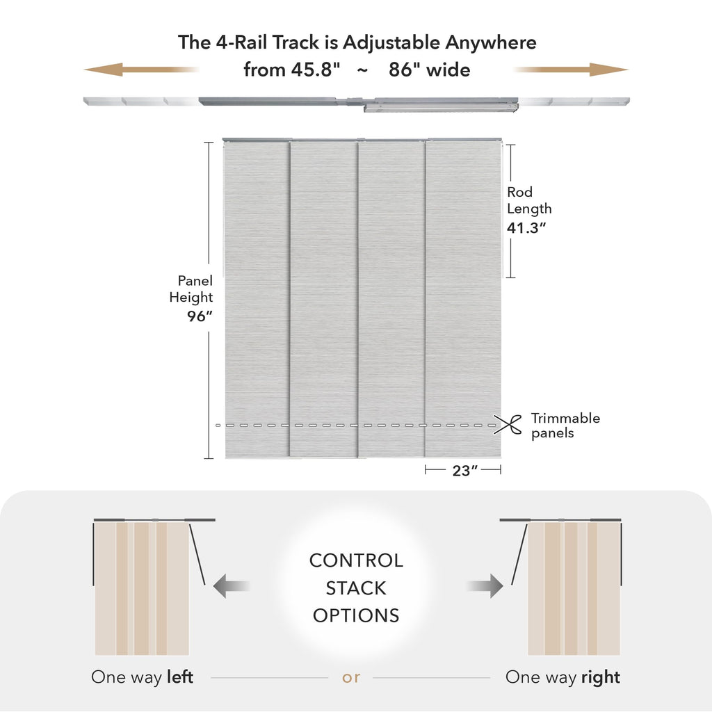 Natural Woven Light Filtering Panel Track Blinds K57153