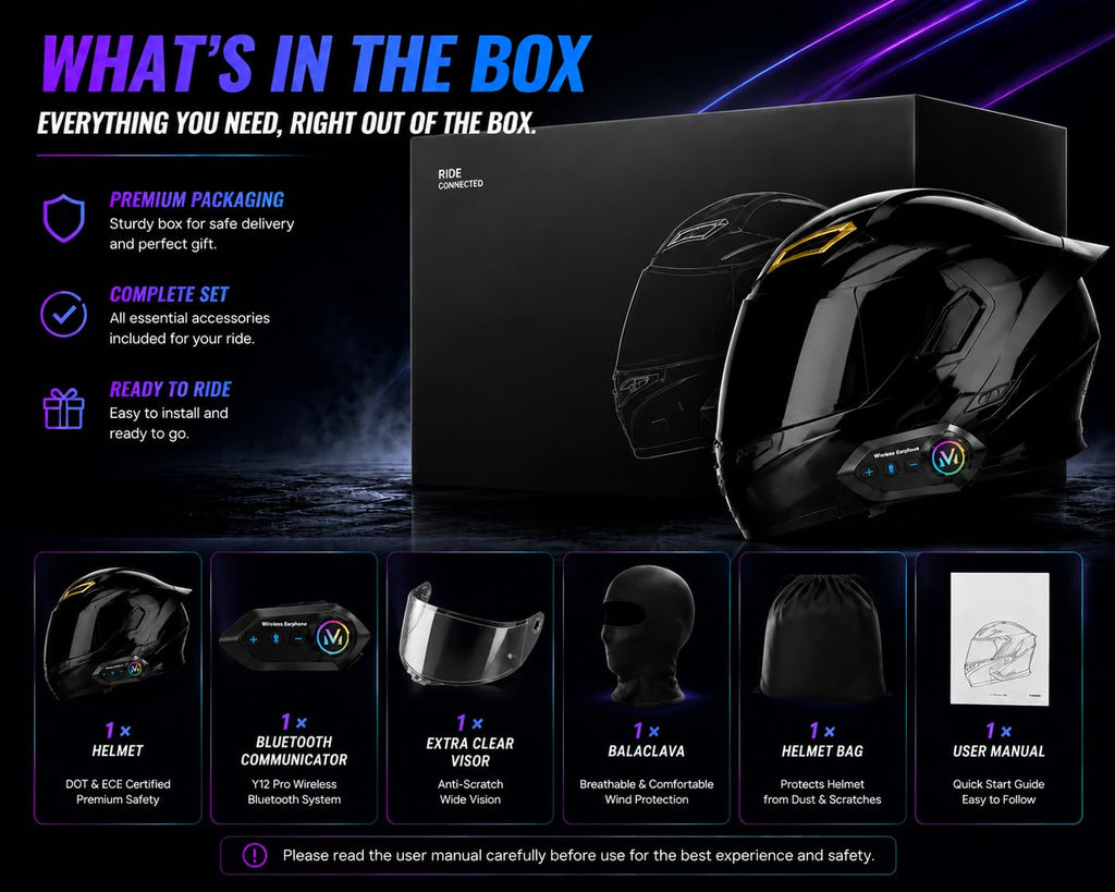 Bluetooth Modular Flip-Up Full Face Motorcycle Helmet D96269