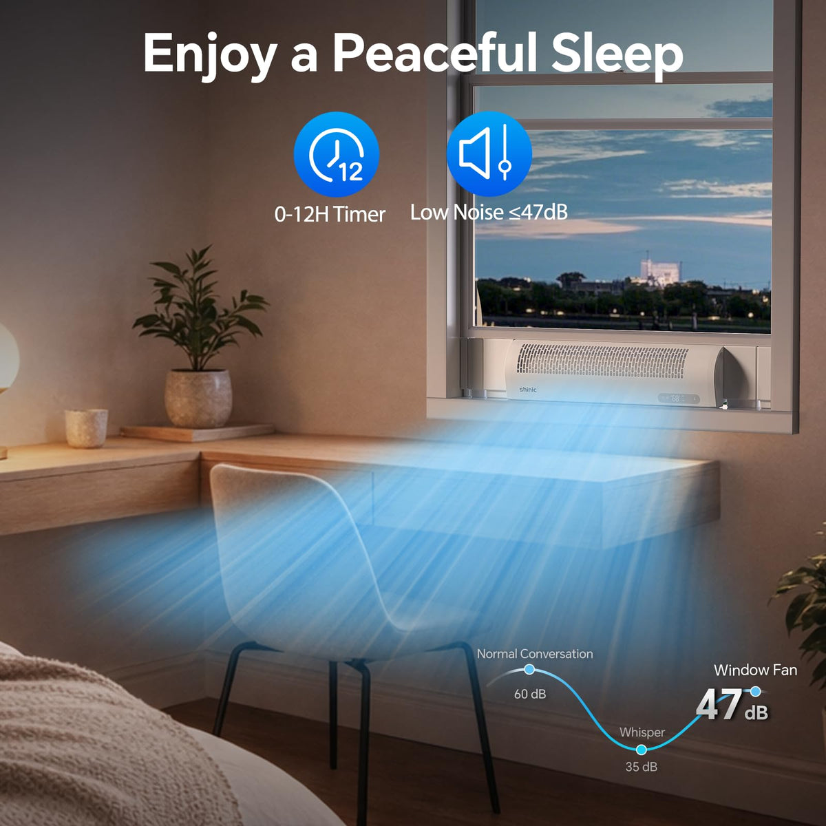 White Reversible Airflow Window Fan with Remote W7966
