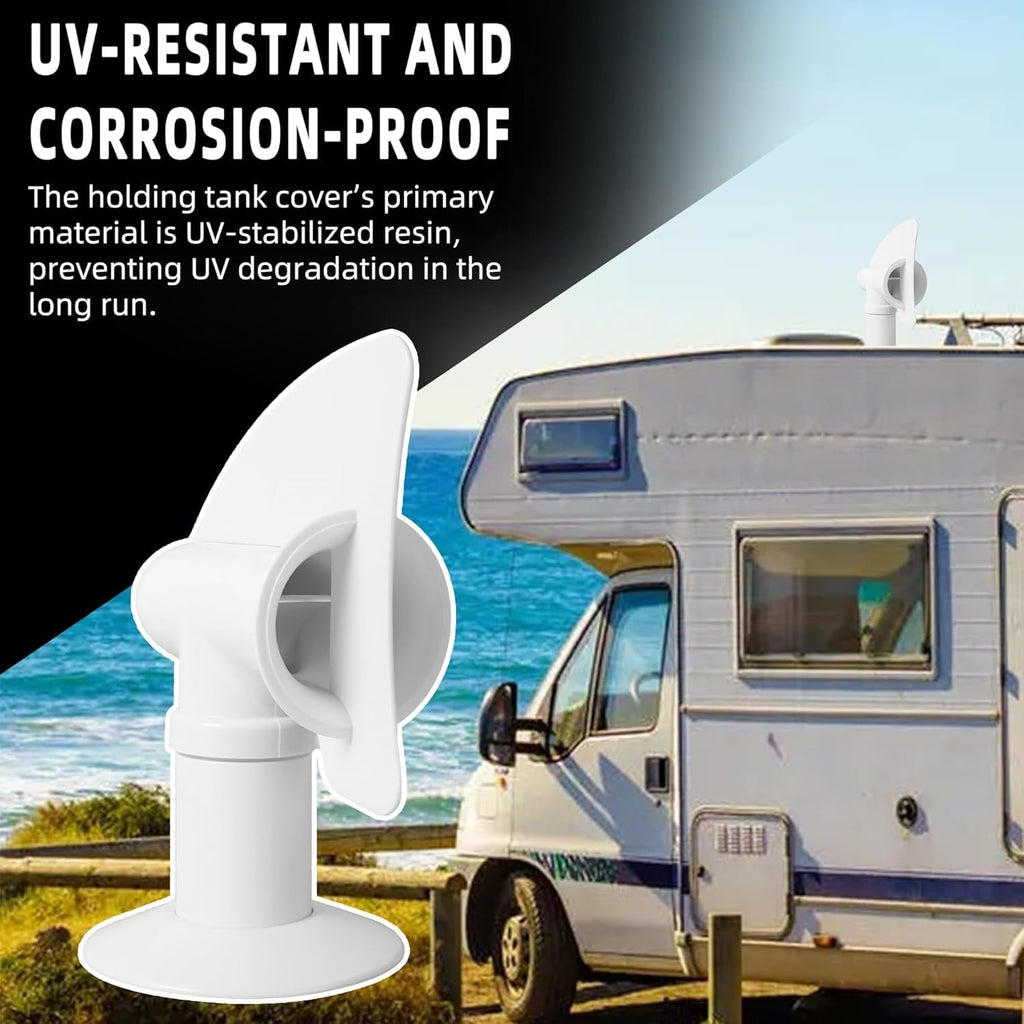 White RV Rotating Sewer Plumbing Vent Cover P813