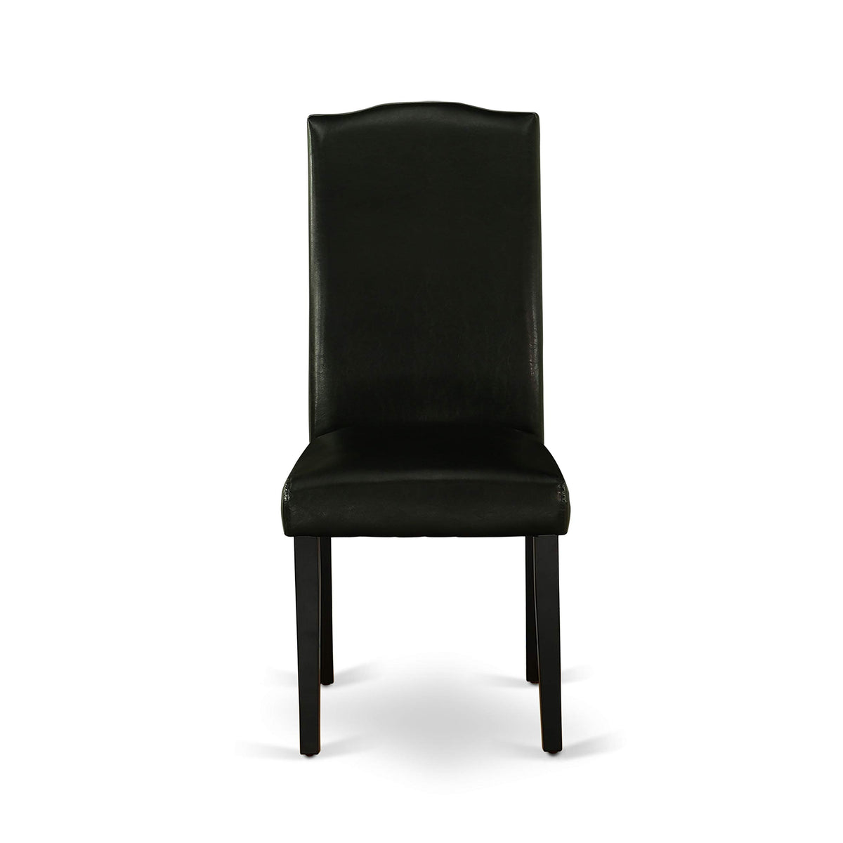 5 Piece Round Dining Table Set with 4 Black Faux Leather Chairs Y741827